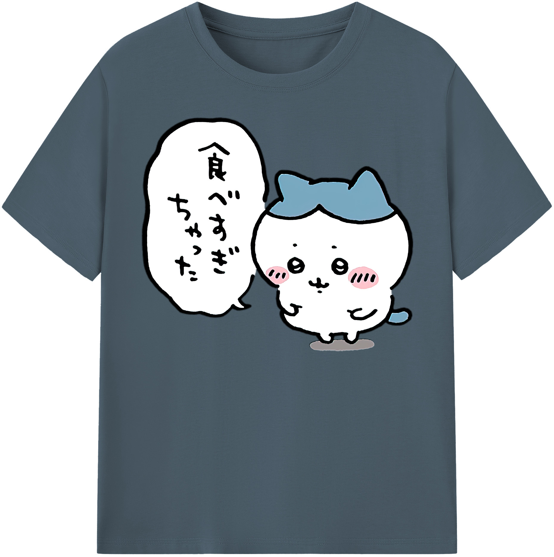 （画像用） ちいかわ ハチワレ Chii-kawa hachiware 綿100％半袖Tシャツ（フロントプリント）